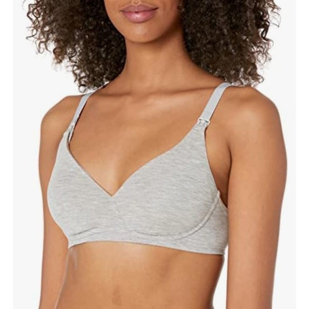 Cosabella Maternity Nursing Bra Heather Gray Soft Stretch Everyday Comfort M